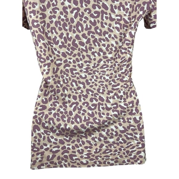 Tory Burch XS Leopard Floral Tee Shirt Artsy Preppy Academia Top Cotton Designer - Picture 9 of 10